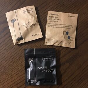 Brand New Delta Travel Set of 3 Headphones